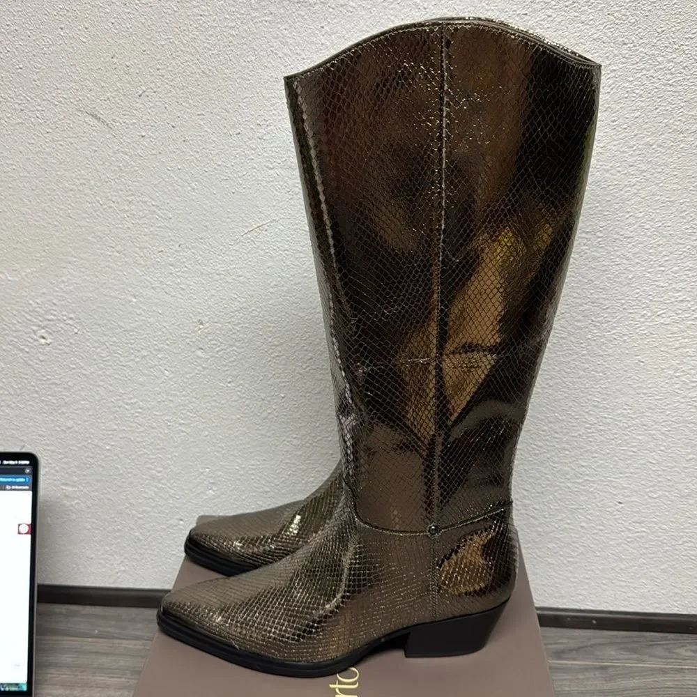 Franco Sarto Billie Western Knee High Boot (WIDE CALF) - Picture 6 of 7